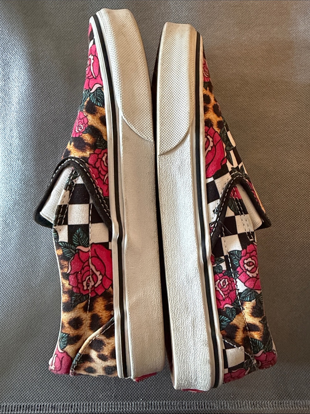 Vans Slip-On Shoes in Pink Floral & Leopard Print checkered - Picture 4 of 4